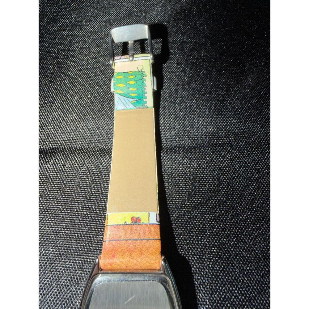 VTG Disney Mickey Mouse "Through the Years" Tonneau Watch comic strip dial& band - Picture 5 of 9